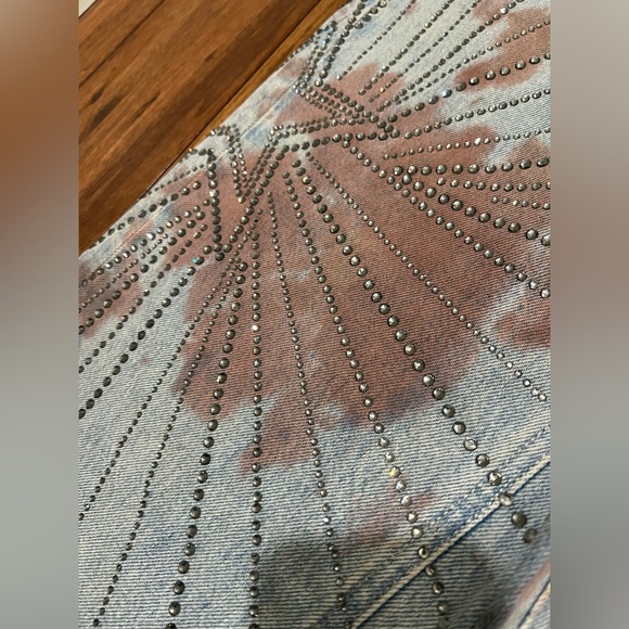 Free people Aurora Mid Rise Straight Jeans size 24 $248- Swarovski Crystals!! - Picture 15 of 16